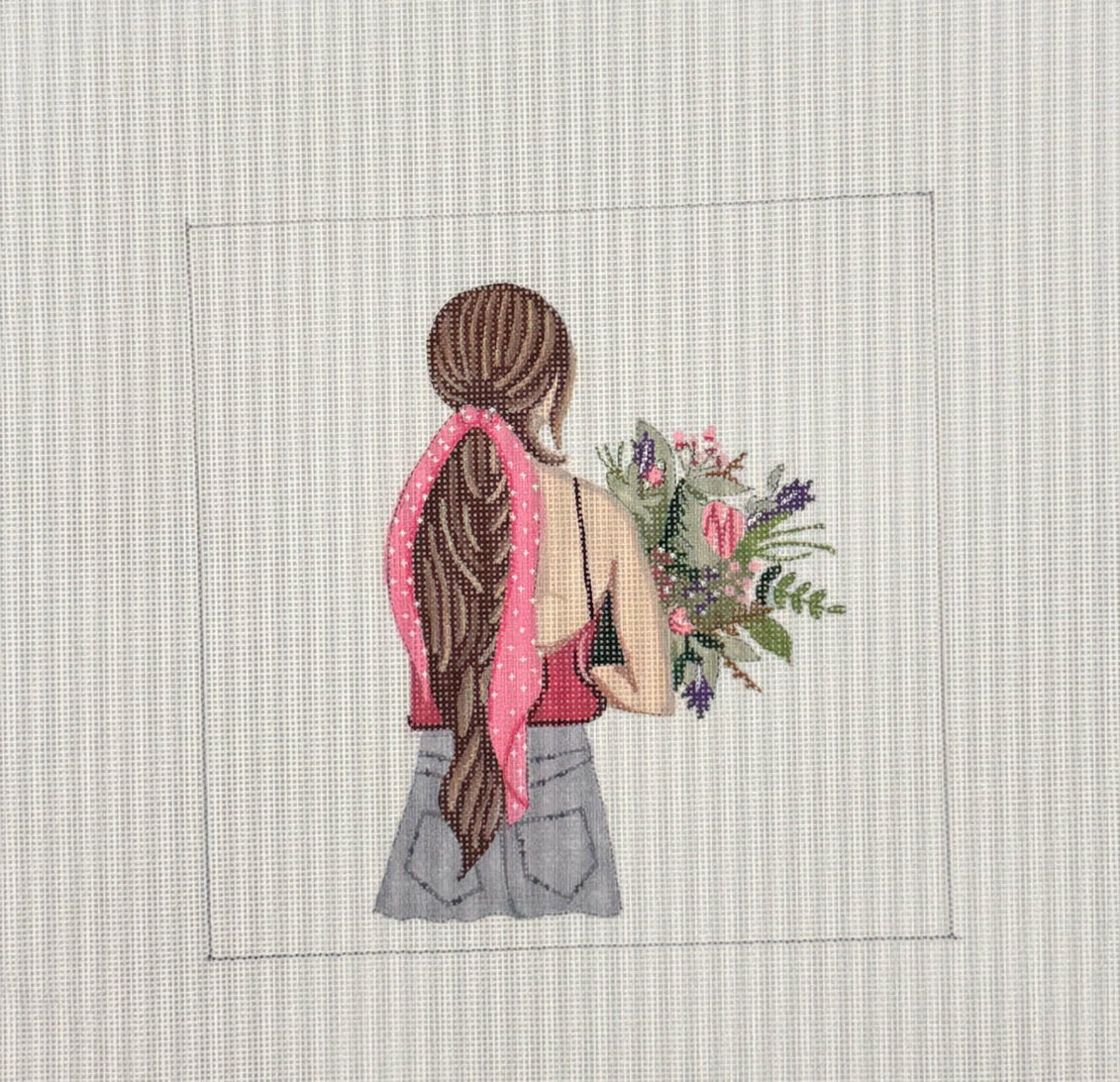 Girl with Bouquet Canvas