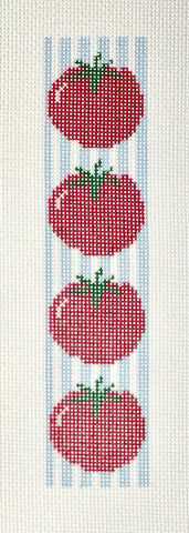 Bookmark Canvas - Tomatoes on Pink Stripes