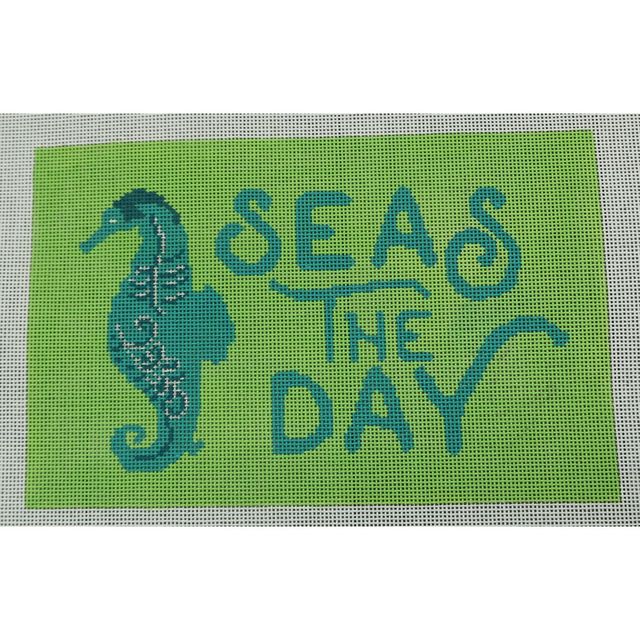 Seas The Day on Green Canvas