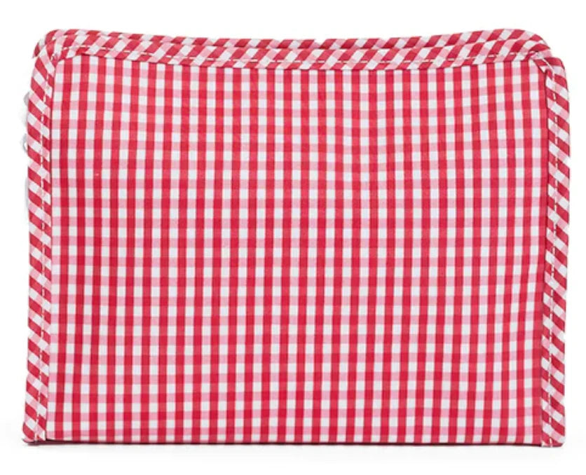 Roadie Small Zip Pouch - Gingham Red