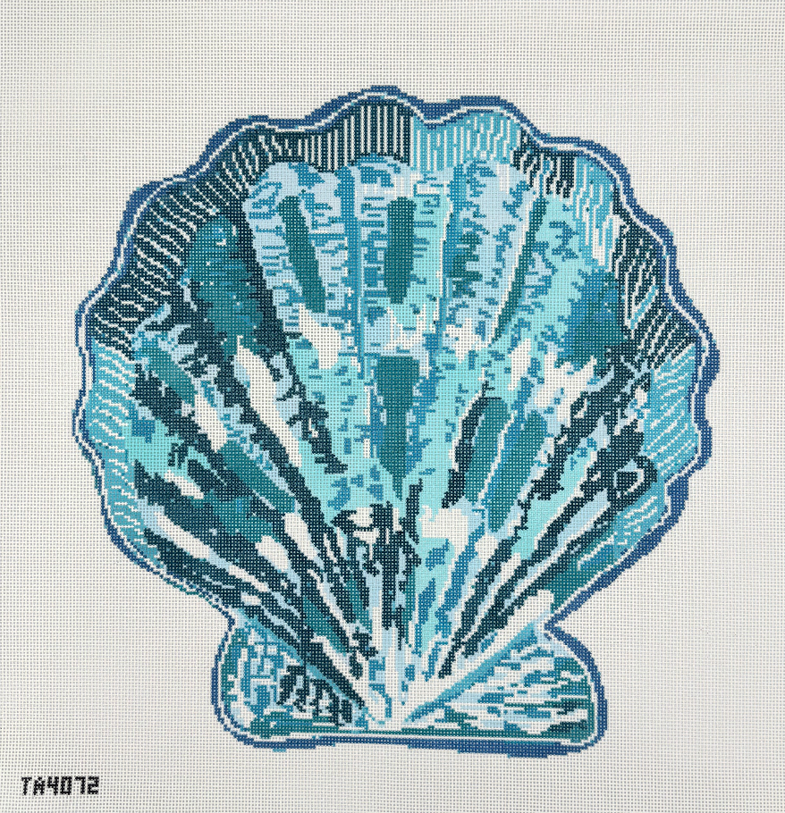 Large Turquoise Scallop Canvas