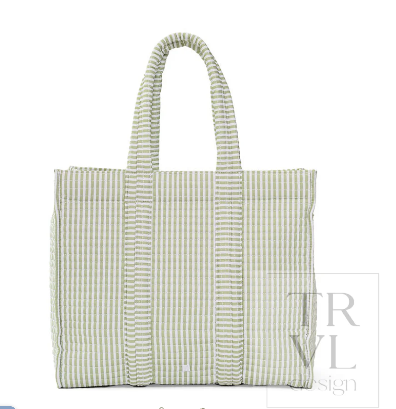 Quilted Go Go Tote - Pimlico Stripe Sage