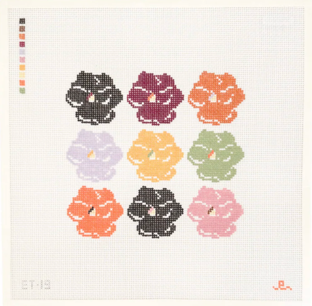 Fall Pansy Block Canvas