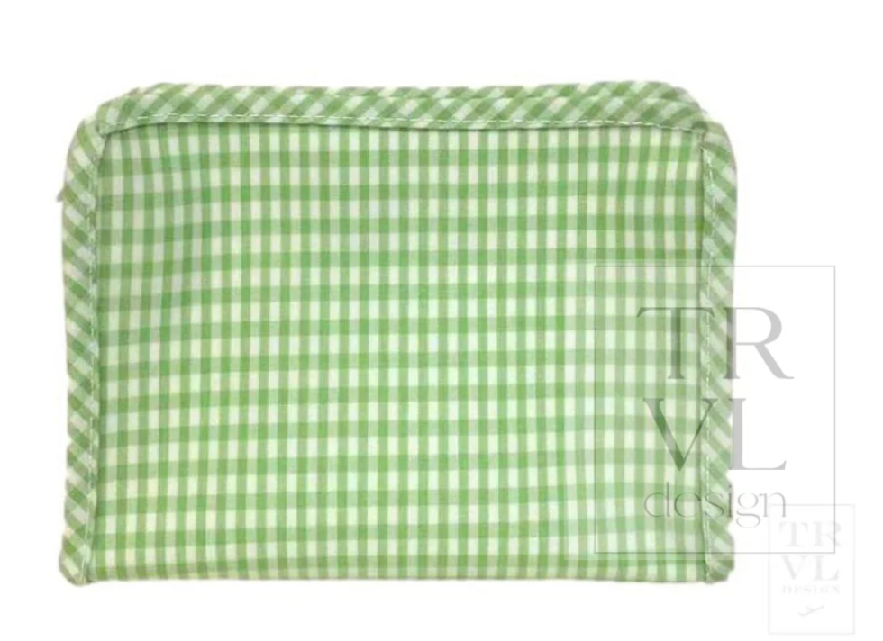 Roadie Small Zip Pouch - Gingham Leaf