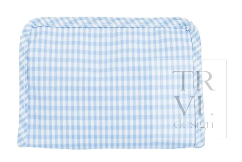 Roadie Small Zip Pouch - Gingham Mist