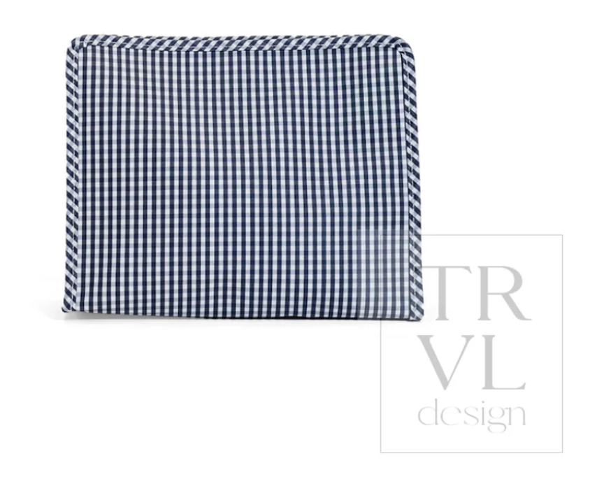 Roadie Large Zip Pouch - Navy Gingham