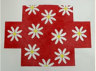 Daisies on Red Canvas