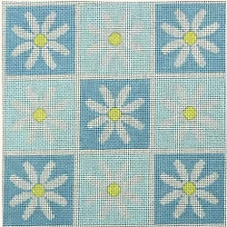 Daisy Pillow - Blues Canvas