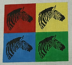Multicolor Zebra Square Pillow Canvas