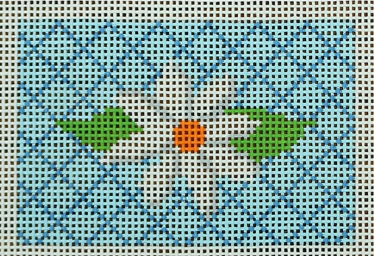 white flower on turquoise Canvas