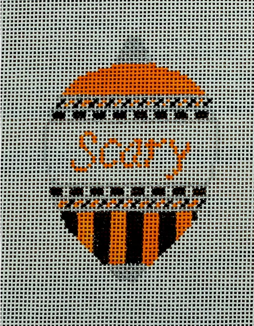 Bauble Scary Orange Black