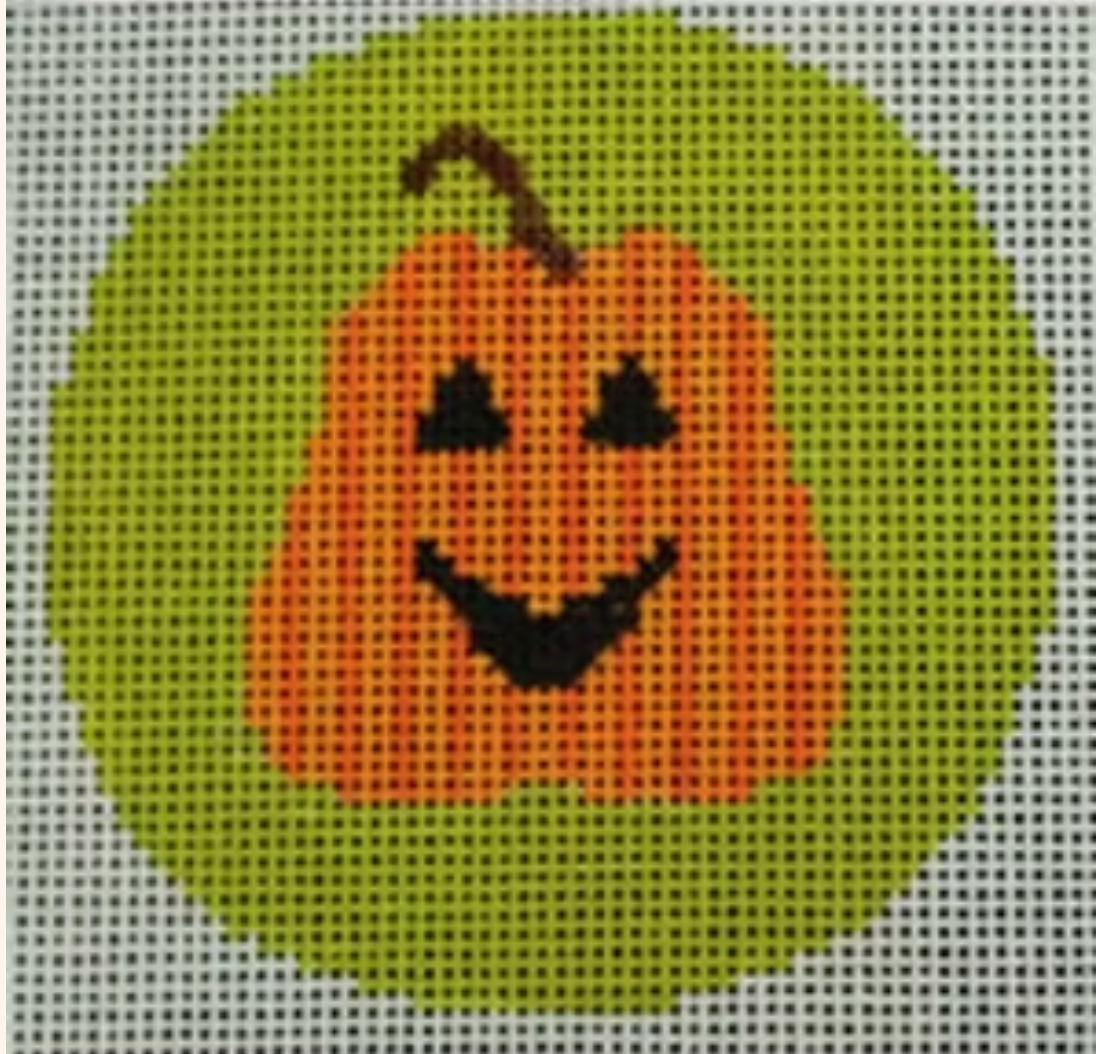 striped pumpkin on lime Canvas