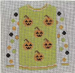 5 pumpkins on acid green sweater Canvas