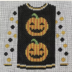 2 pumpkins on black sweater Canvas