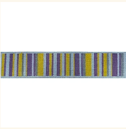College Stripes Belt - Purple Yellow Gray and White Canvas