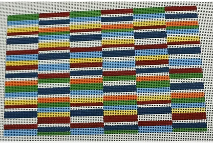 multicolor block clutch Canvas