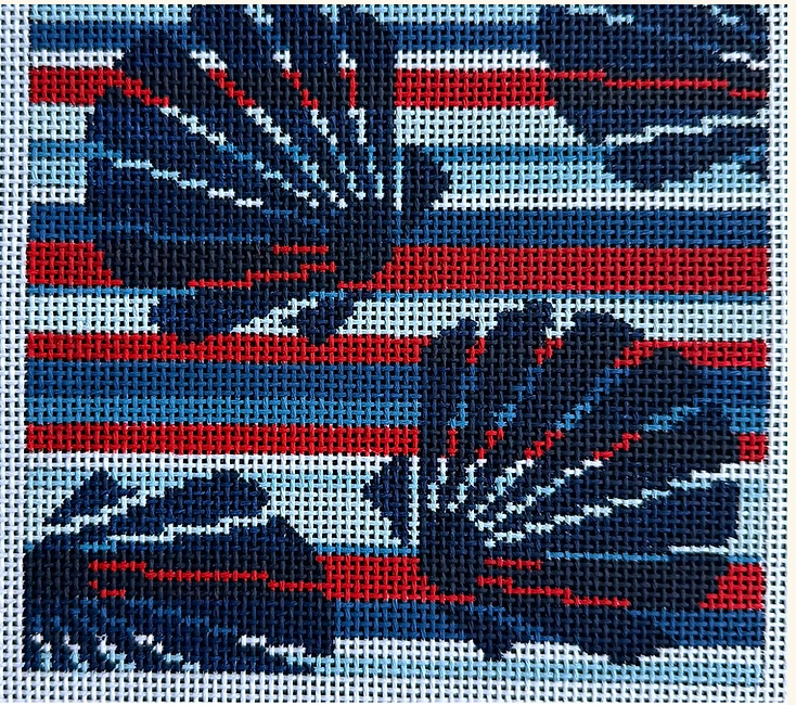 Scallops on Americana Stripes Canvas