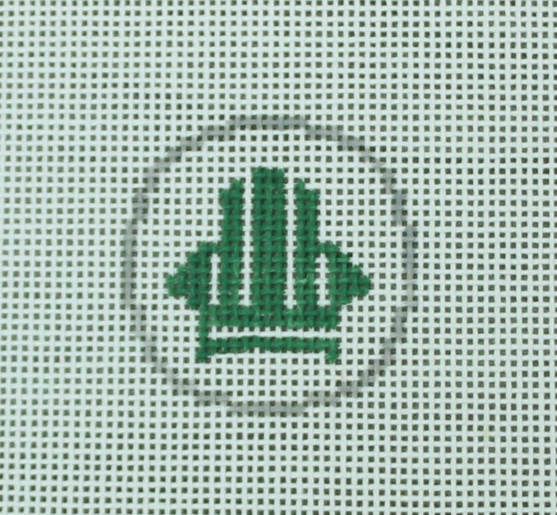 Green Beach Chair Mini Circle 1.5" Round Canvas