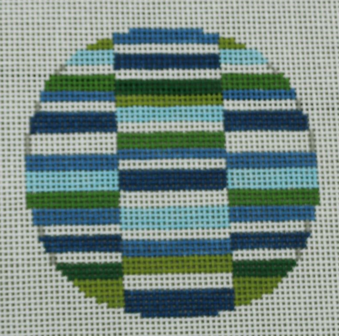 cool colors block ornament 3" Round Canvas