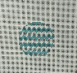 Chevron Turquoise and White Mini Ornament Canvas