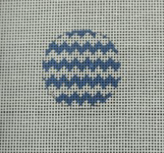 Chevron Blue and White Mini Ornament Canvas