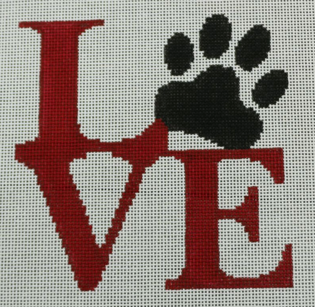 Love Paw - Red Canvas