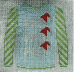 Ho Ho Ho Blue with Red Hats Green Sleeves Canvas