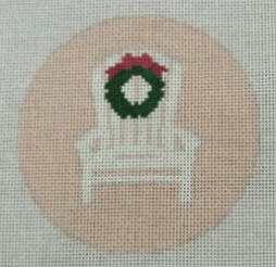Adirondack Chair with Wreath on Pink