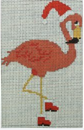 flamingo with santa hat Canvas