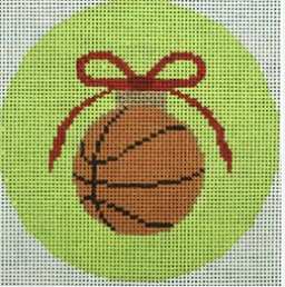 basketball with red bow on green Canvas