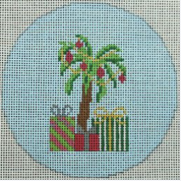 Christmas Palm Tree on blue