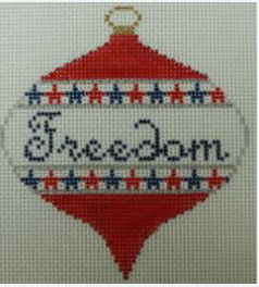 freedom bauble with stars on red Canvas