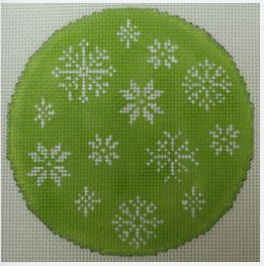 snowflakes on lime Canvas