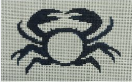 Blue Crab with Initial Canvas