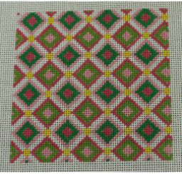 pinks and greens diamonds square Canvas