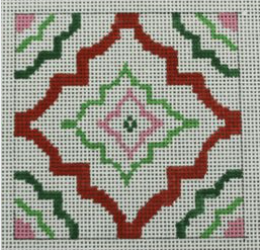 Pink and Green Tile Canvas