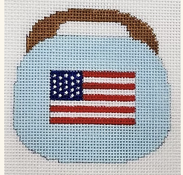 American flag on light blue  Canvas