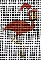 flamingo with santa hat, no boots Canvas