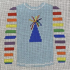 Birthday Party Hat on Blue Sweater Canvas