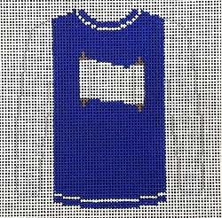 Scroll on Royal Blue Sweater Canvas