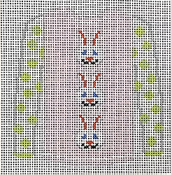 3 White Bunny Faces on Pink Canvas