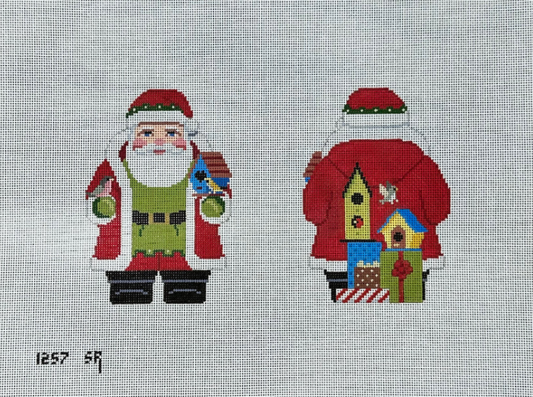 Birdhouse Santa Two-Sided Canvas