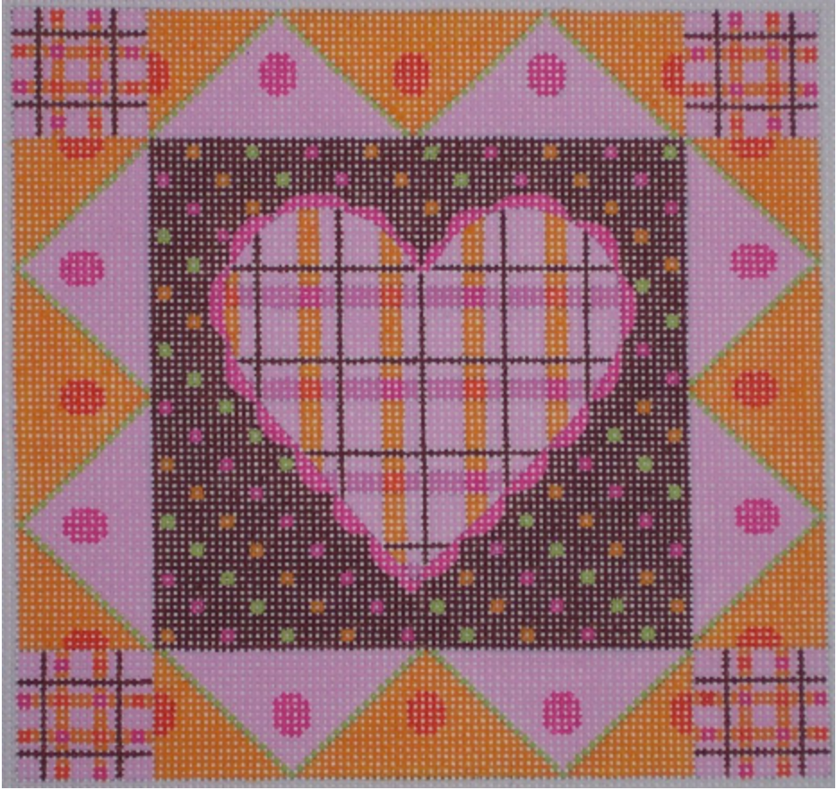 Pink Plaid Heart