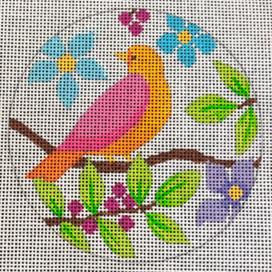 Birds &amp; Blooms Ornament - Orange Bird