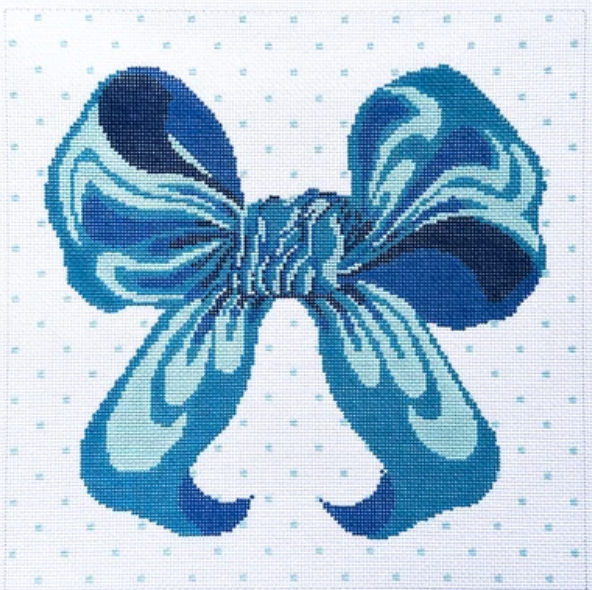 Large Blue Bow Canvas