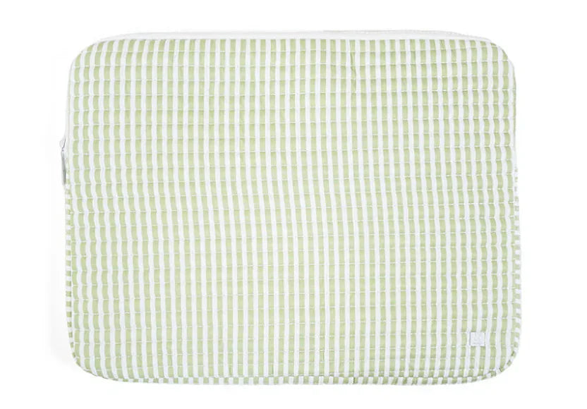Quilted Laptop Sleeve - Pimlico Stripe Sage