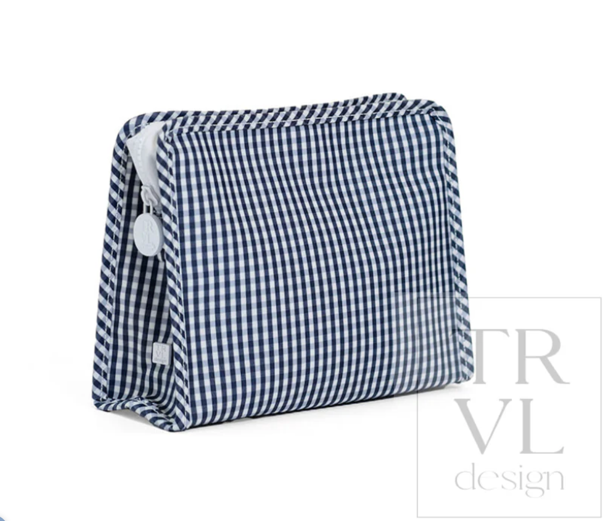 Roadie Medium Zip Pouch - Gingham Navy