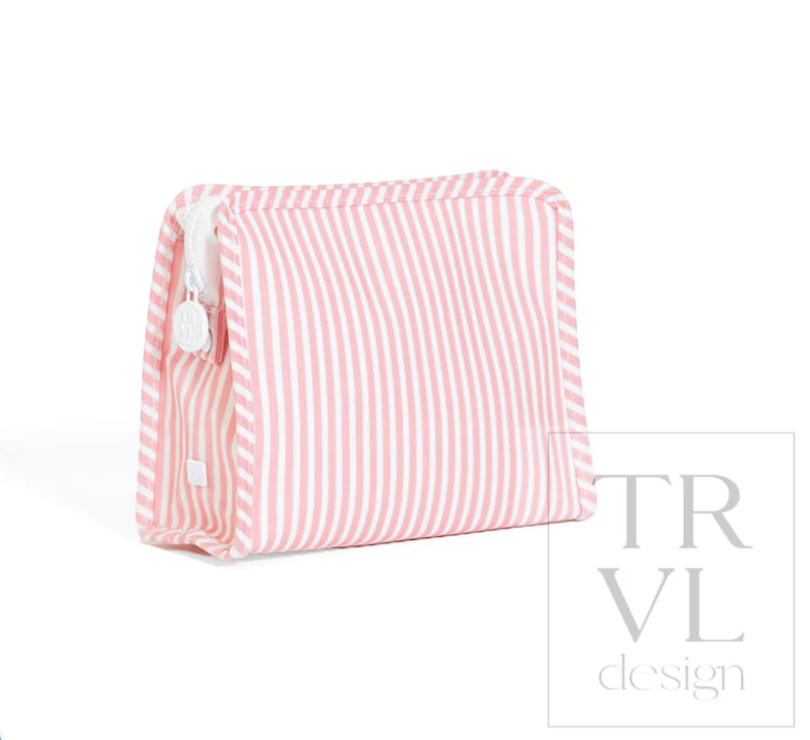 Roadie Medium Zip Pouch - Pimlico Stripe Dusty Rose