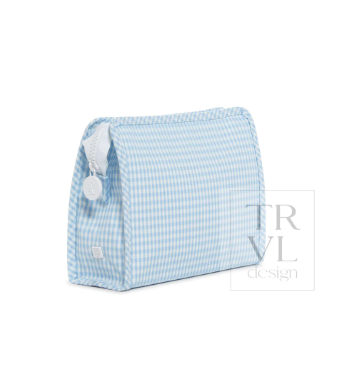 Roadie Medium Zip Pouch - Gingham Mist