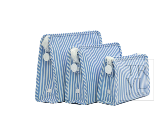 Roadie Small Zip Pouch - Pimlico Stripe Blue